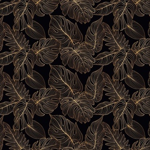 Gold and Black Palm Leaves