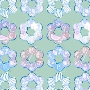 Mochinuts Mint And Periwinkle Pattern