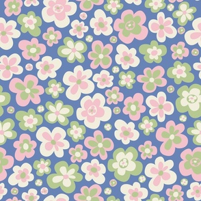 back to the 60s, Time Machine, pink, green, blue, sixties, retro florals, groovy, danish style, scandinavian