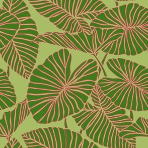 Small Kalo Leaves dark green and yellow