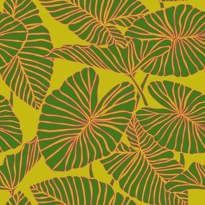 Small Kalo Leaves green and yellow