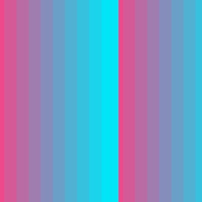 electric strawberry malibu pink to teal stripes XLg
