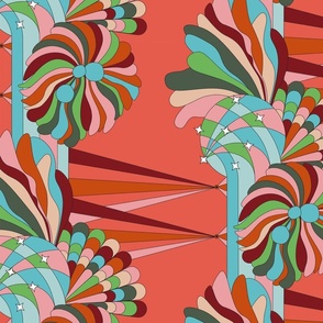 Bright and cheerful retro style pattern evokes disco party vibes - large .