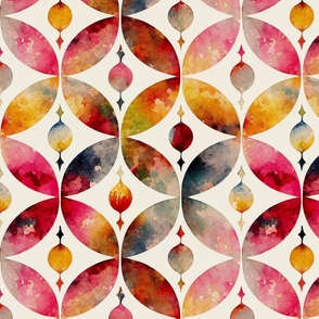 Watercolor graphics pattern, circles
