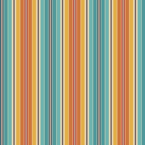 Warm busy retro stripes - bold bedroom wallpaper