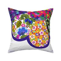 CUT AND SEW ROUND PILLOW FLORAL QUILT
