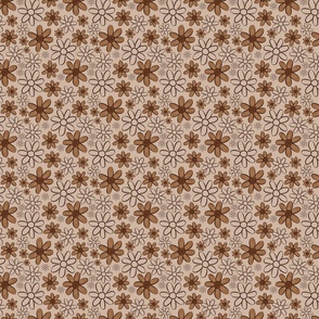 small flowers brown earth tone