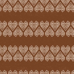 earth tones boho graphic hearts copper brown sand burnt sienna