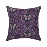 Magical night scene of insects and snakes - quirky damask - small.