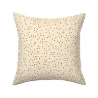 Boho Hand-Drawn Scattered Dots on Light Cream Background, Circles In Earth Tone Colors.