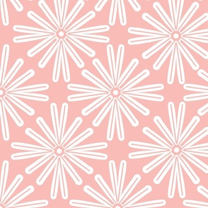 Large pink and white geometric florals