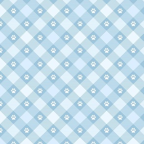 light blue spring dog paw pattern