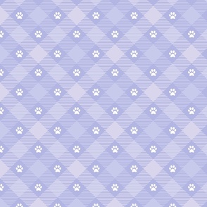 Lilac Dog Paw Plaid Pattern