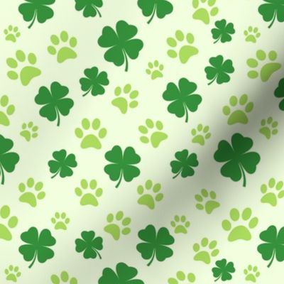 St. Patrick's Day Shamrock Dog Paw Prints