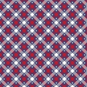 patriotic dog paw pattern plaid