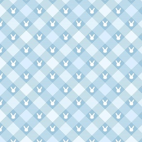 Pastel Blue Easter Bunny Plaid Pattern