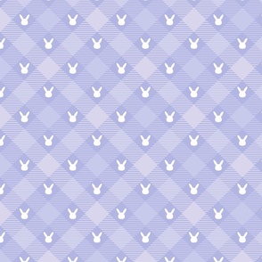 Lilac Easter Bunny Plaid Pattern