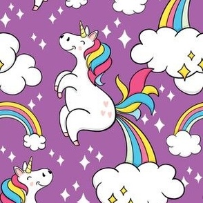 funny rainbow farting unicorn purple