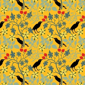 Voysey Crows Golden Yellow