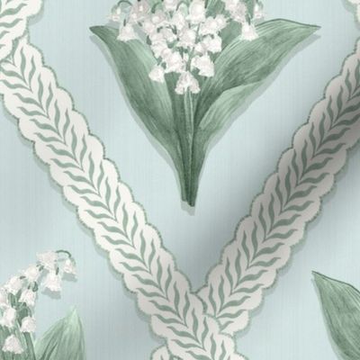 LILY OF THE VALLEY Cream_ Webster Green and Strie Woodlawn Blue 