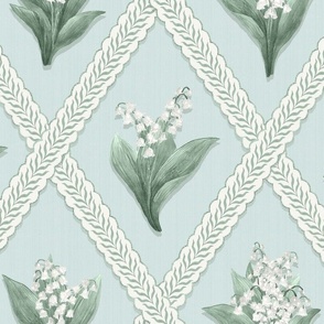 LILY OF THE VALLEY Cream_ Webster Green and Strie Woodlawn Blue 