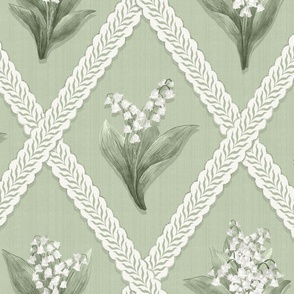  LILY OF THE VALLEY Cream and Strie Sherwood Green