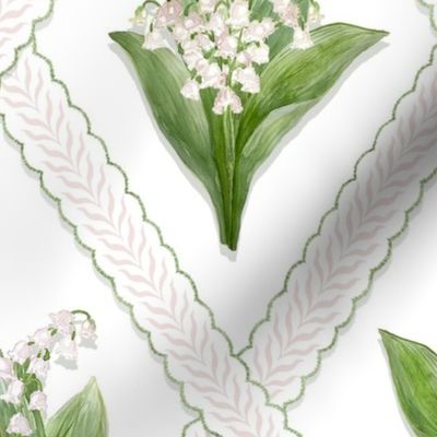 LILY OF THE VALLEY pale pinks and greens