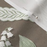 LILY OF THE VALLEY Cream on Whitall Brown and Sherwood Green 