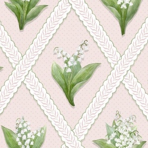 LILY OF THE VALLEY Double Dotted Blush_ Green and white dots copy