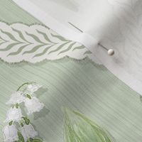 LILY OF THE VALLEY Green on Light Green Strié