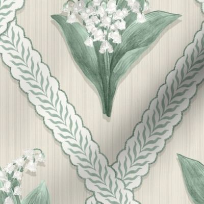  LILY OF THE VALLEY Cream_ Webster Green, Revere Pewter Strie