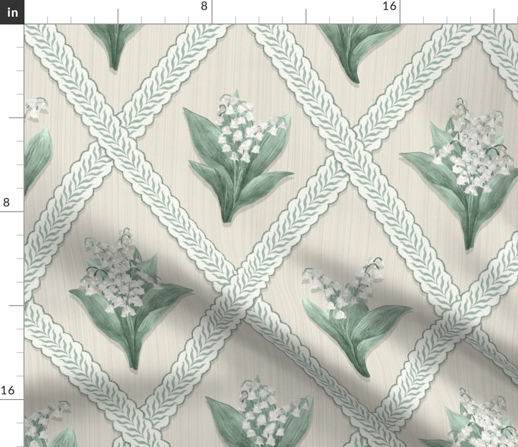  LILY OF THE VALLEY Cream_ Webster Green, Revere Pewter Strie