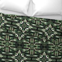 Homecoming Native American Camo Green Hunter Blanket Block Pattern