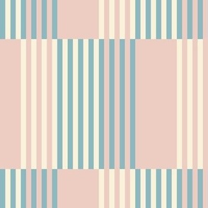 Retro pastel stripes / Large scale / Blue+beige+baby pink