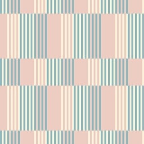 Retro pastel stripes / Small scale / Blue+beige+baby pink