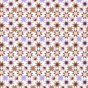 Lavender and natural patchwork retro quilt fall
