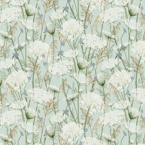 Wild flowers on robins egg blue (Small Medium)