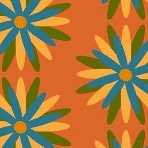 Simple flower green orange mustard 