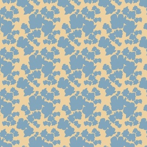 Chic Vintage Floral: Minimalist Bi-Color Design 2x2  - blue-grey and beige