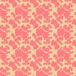 Chic Vintage Floral: Minimalist Bi-Color Design 2x2 - pink and beige