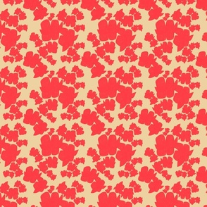 Chic Vintage Floral: Minimalist Bi-Color Design 2x2  - red and beige