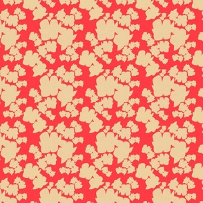 Chic Vintage Floral: Minimalist Bi-Color Design 2x2 - red and beige