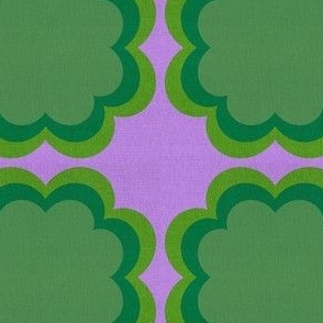 Textured scandi flower purple green