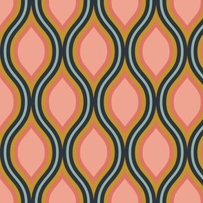 Curvy Stripe - Peach background