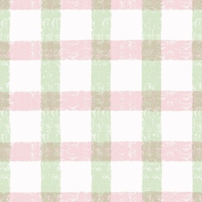 Gingham Check - Soft Green & Pink