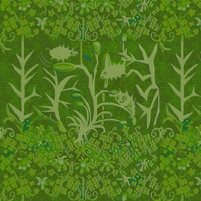 Dark Moss Green Fabric, Wallpaper and Home Decor
