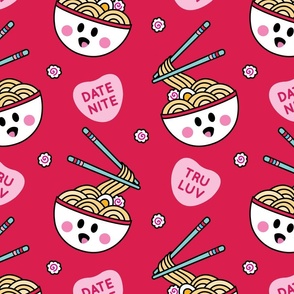 valentine ramen 3 inch heart on magenta