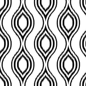  Curvy Ikat Stripe - black and white