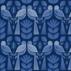 Folk Birds - Blue Lg.