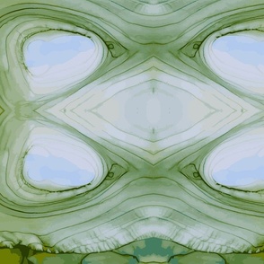  Mossy Pools - Alcohol Inks - Layers and textures - Green Monochrome